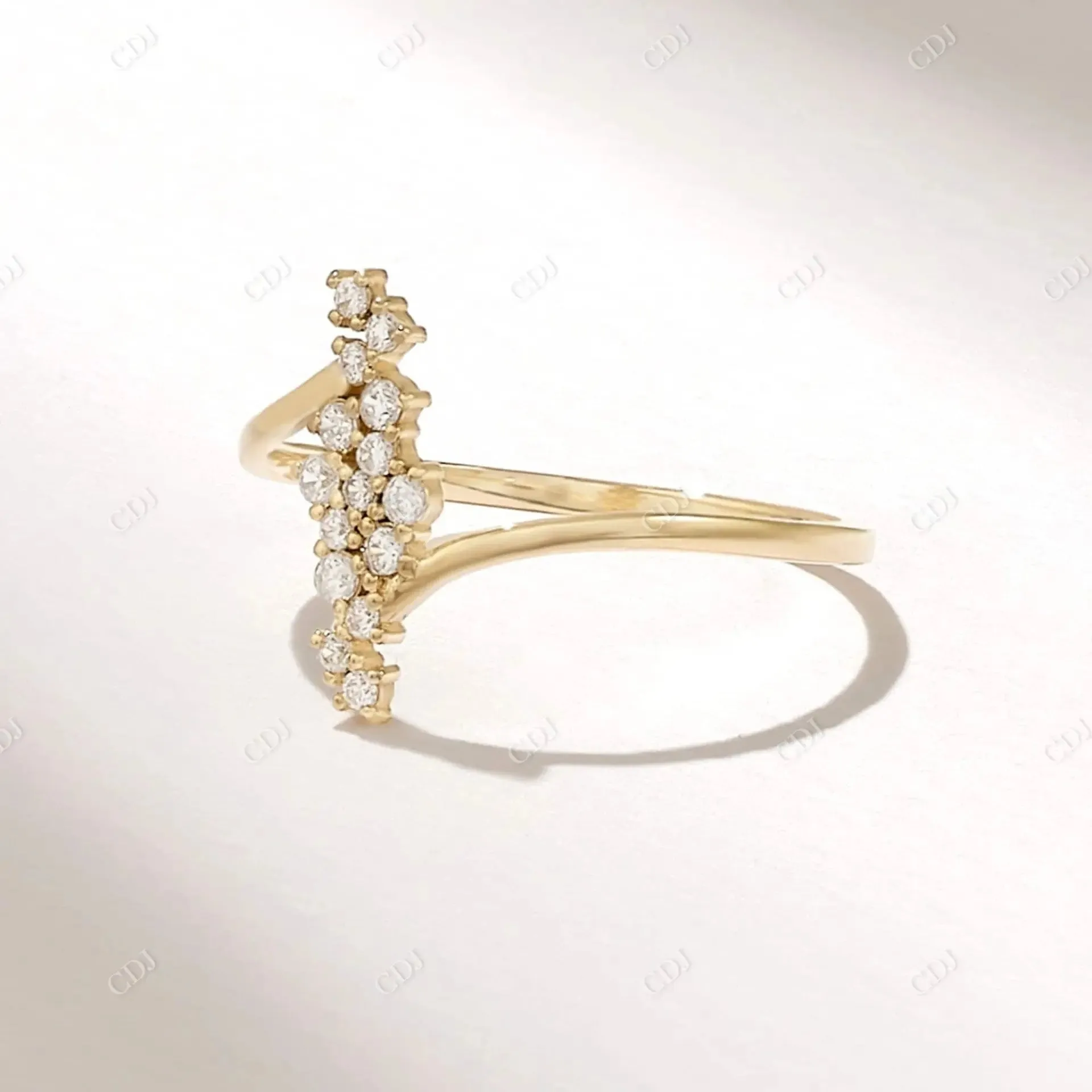 0.13CTW Cluster Round Cut Lab Grown Diamond Engagement Ring