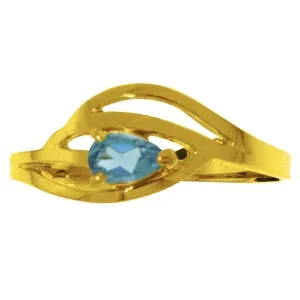0.3 Carat 14K Solid Yellow Gold Barefoot Dance Blue Topaz Ring