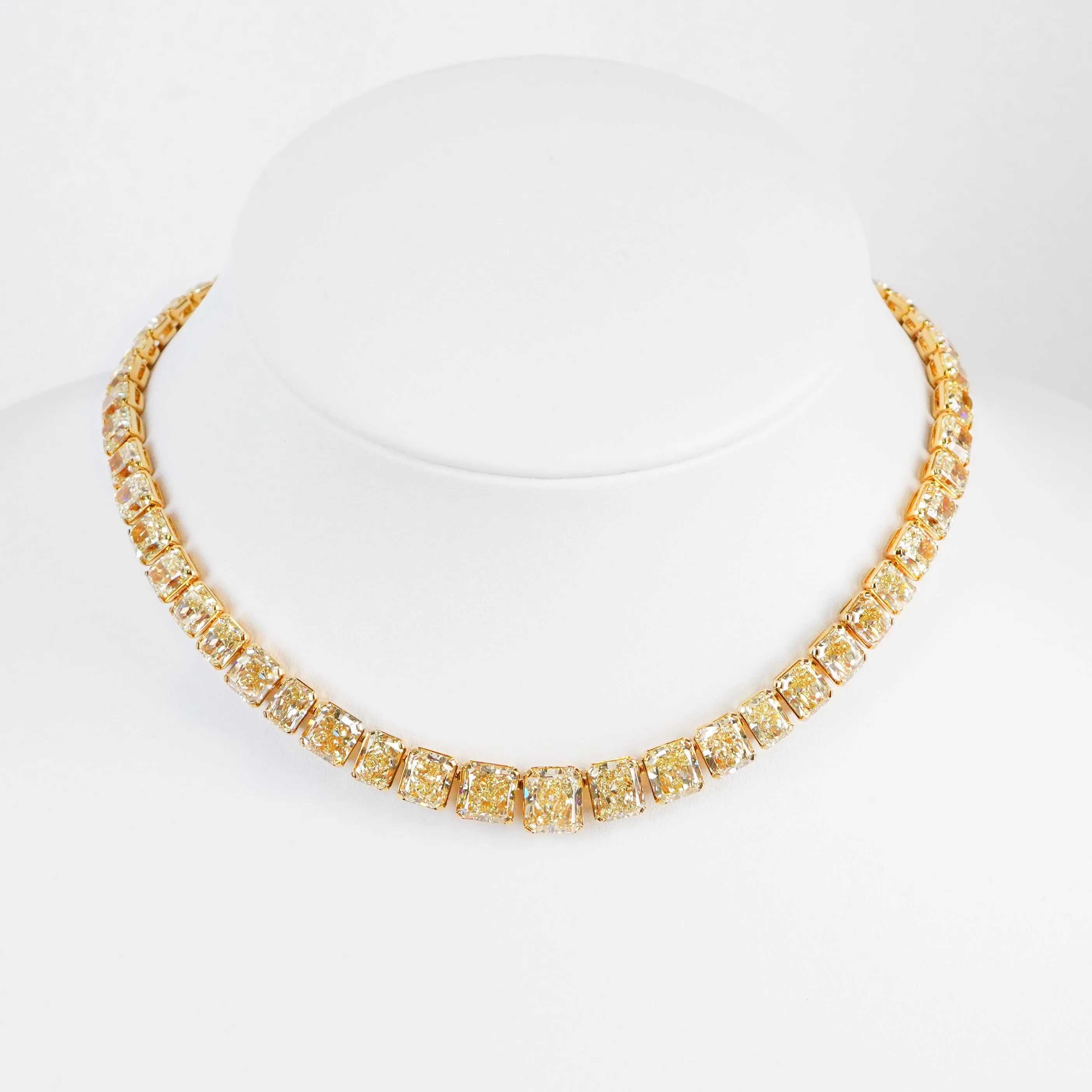 104.46 cts Fancy Radiant Yellow Diamond Necklace (ENQUIRE)