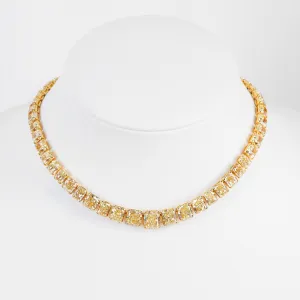 104.46 cts Fancy Radiant Yellow Diamond Necklace (ENQUIRE)