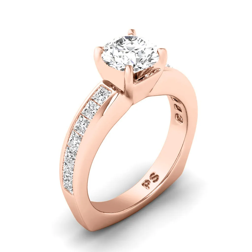 1.05-2.20 CT Princess & Round Cut Diamonds - Engagement Ring