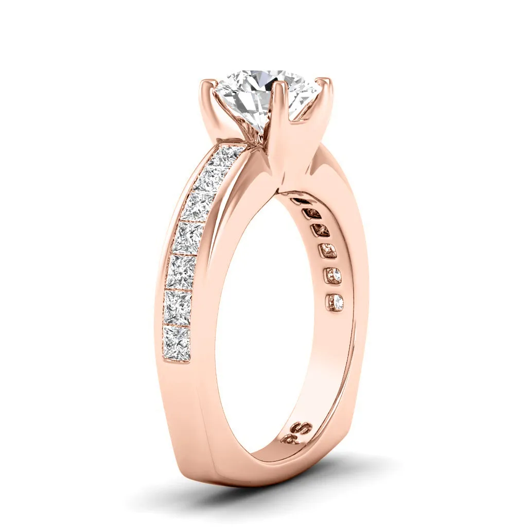 1.05-2.20 CT Princess & Round Cut Diamonds - Engagement Ring