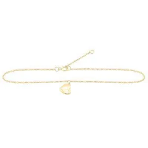 10k Yellow Gold Diamond Anklet 0.005ctw 9"