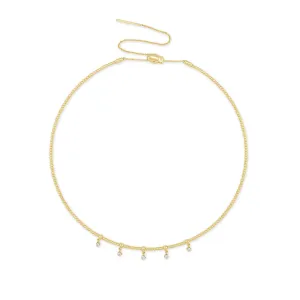 14k Gold & Diamond Flexible Collar Necklace - 0.17ct