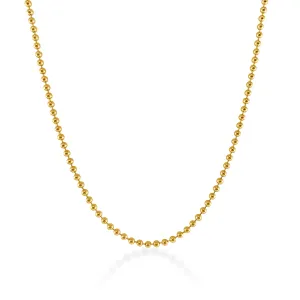 14k Gold Beaded Chain Necklace