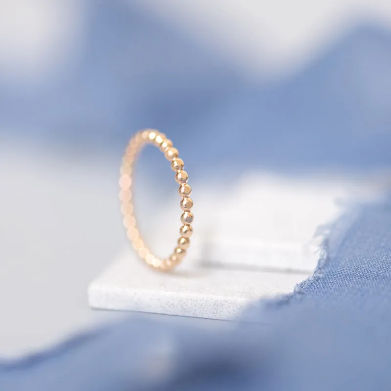 14k Gold-Filled Beaded Ring Band - LITTLE DROPS