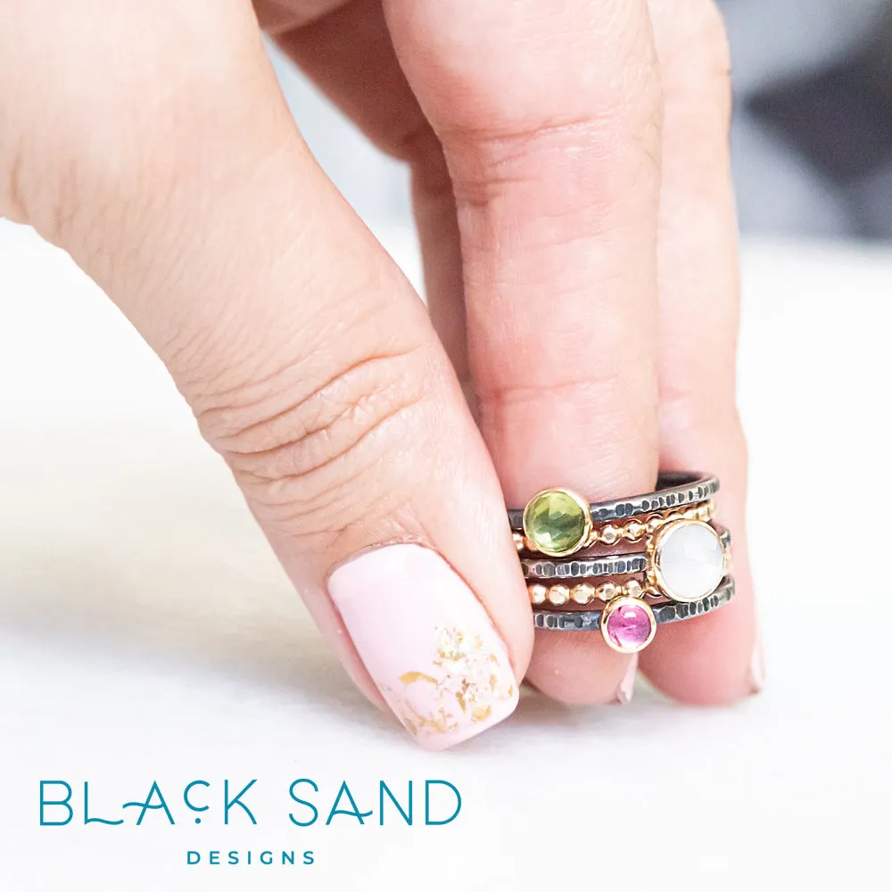 14k Gold-Filled Beaded Ring Band - LITTLE DROPS