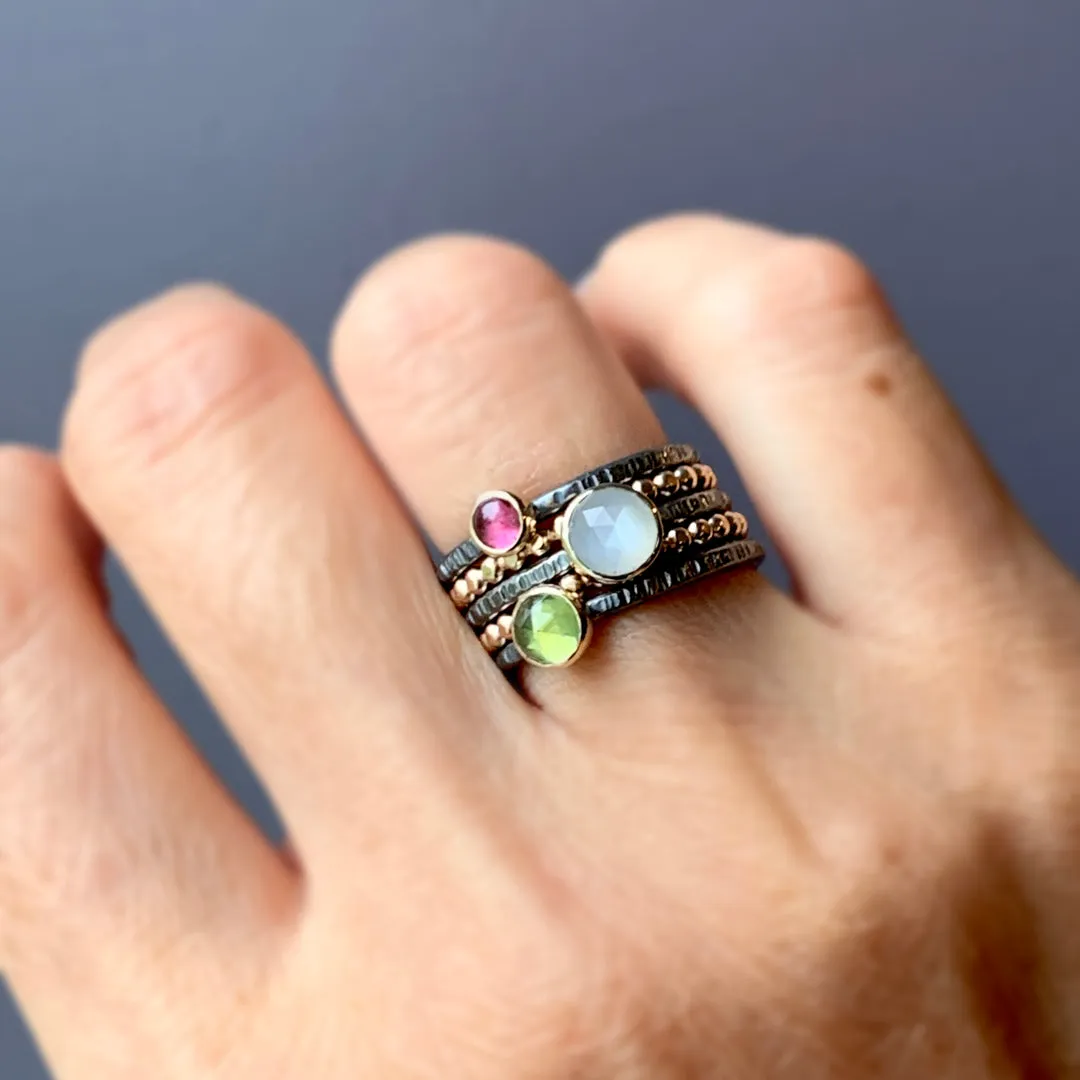 14k Gold-Filled Beaded Ring Band - LITTLE DROPS