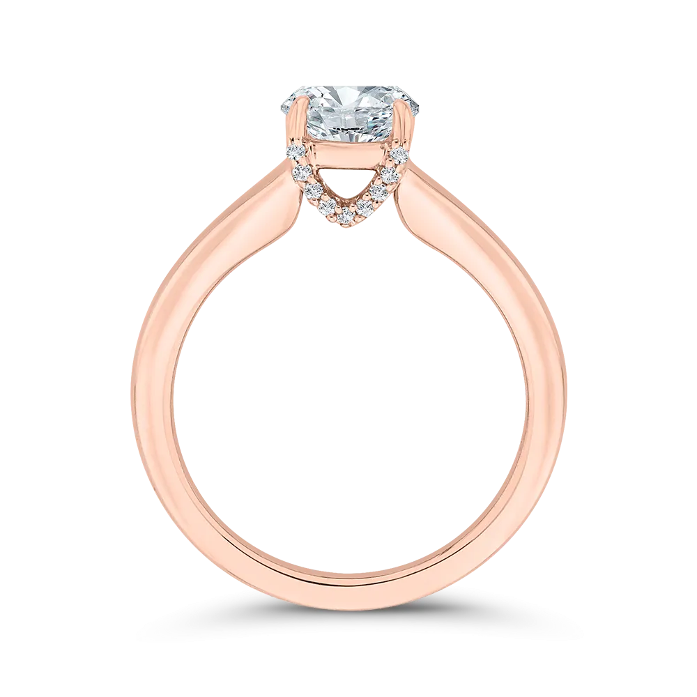 14K Rose Gold Diamond Engagement Ring (Semi-Mount)