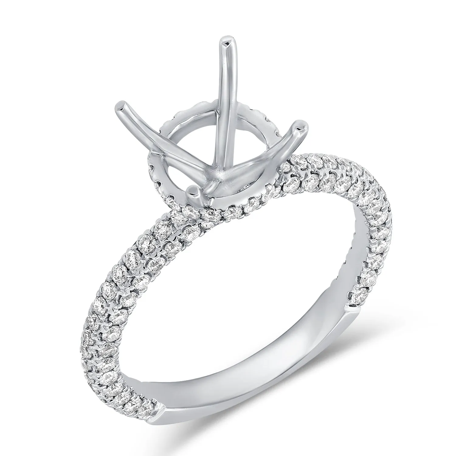 14K Rose Gold Diamond Round Under Halo Mounting