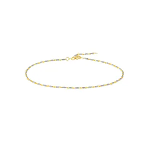 14K Two-Tone Gold Adjustable Lumacina Anklet (1.50mm)