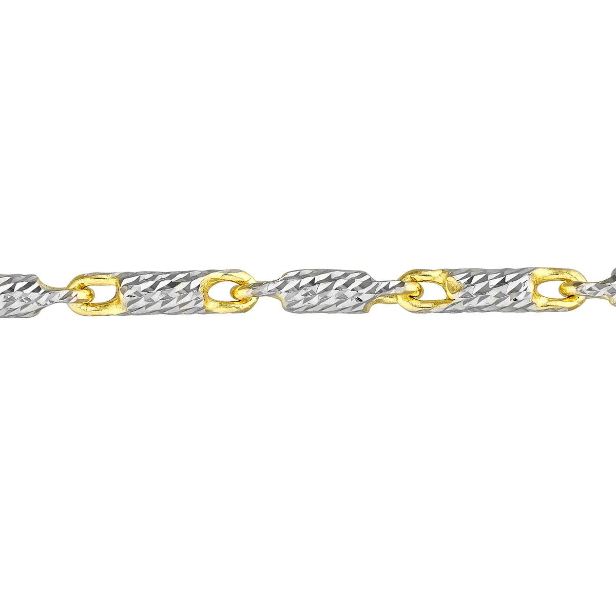 14K Two-Tone Gold Adjustable Lumacina Anklet (1.50mm)