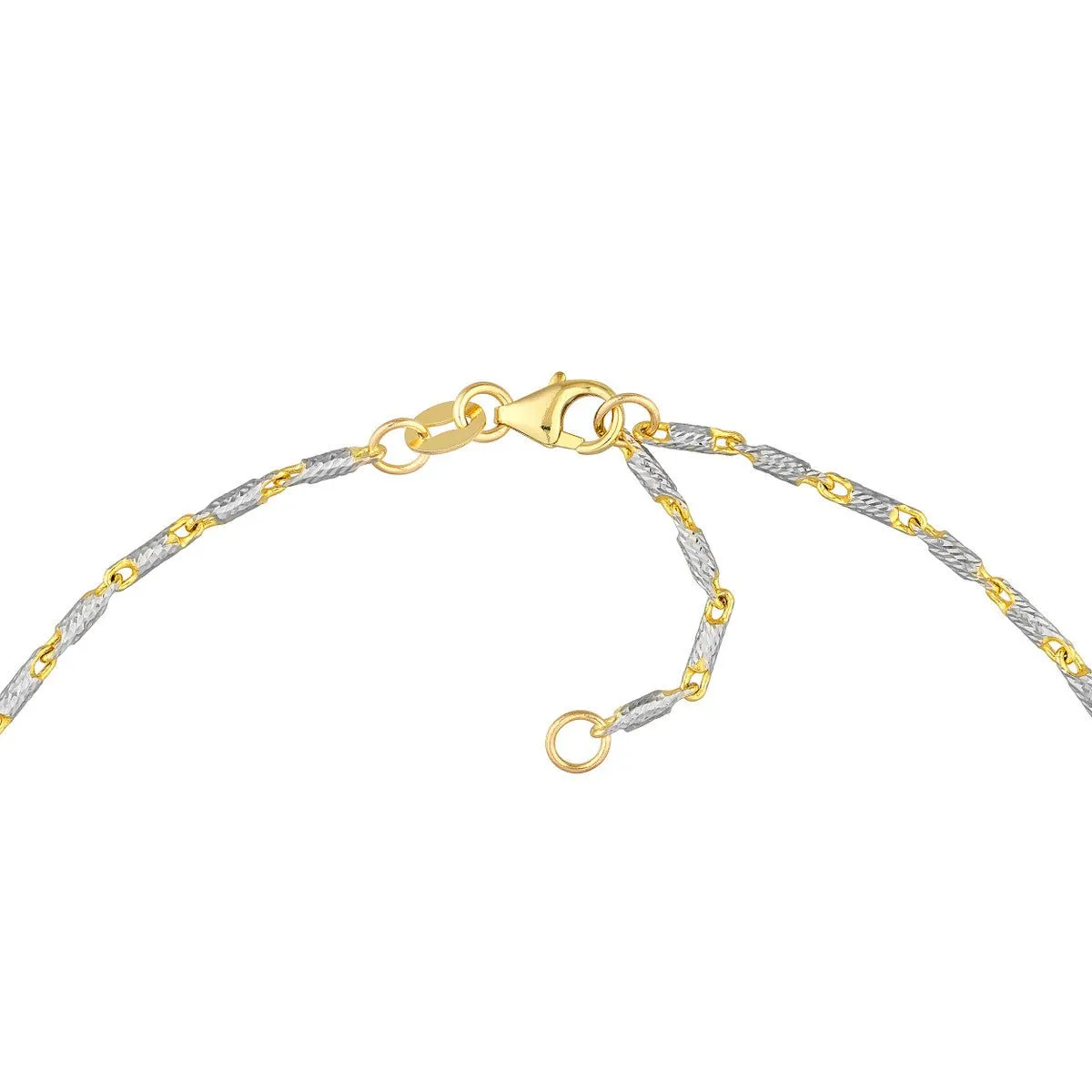 14K Two-Tone Gold Adjustable Lumacina Anklet (1.50mm)