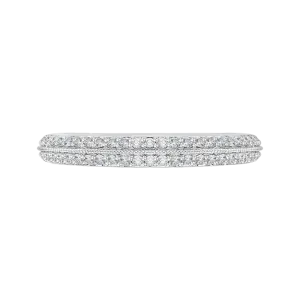14K White Gold Euro Shank Diamond Wedding Band