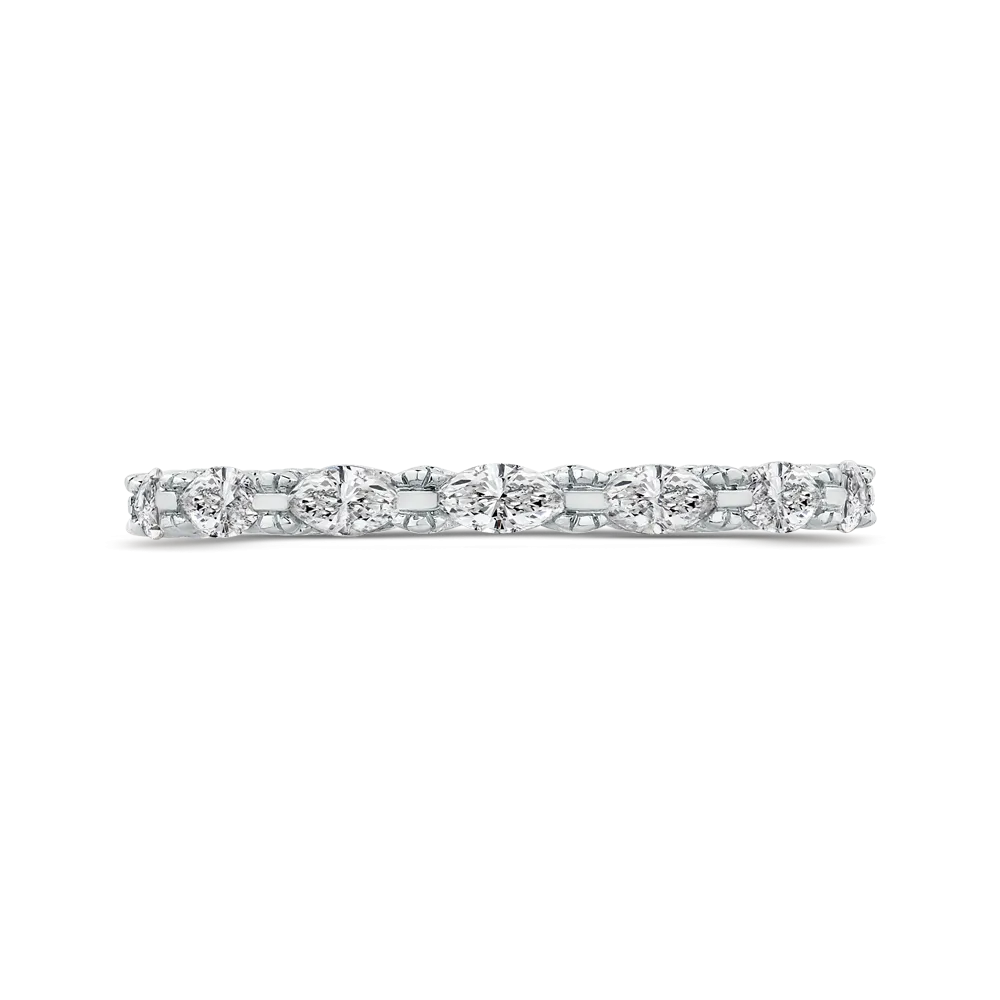 14K White Gold Marquise Diamond Wedding Band