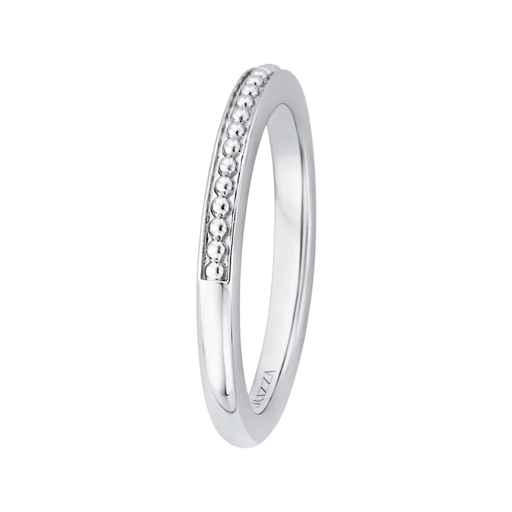 14K White Gold Plain Wedding Band
