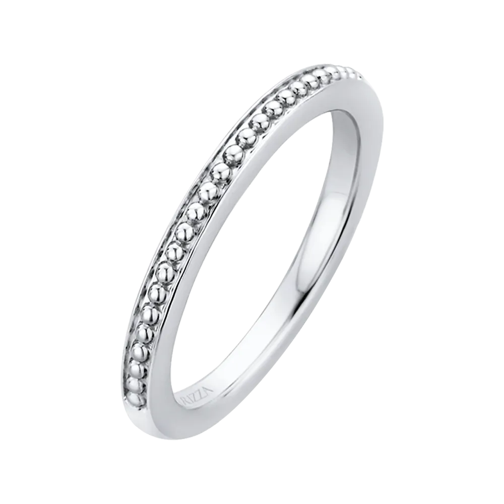 14K White Gold Plain Wedding Band