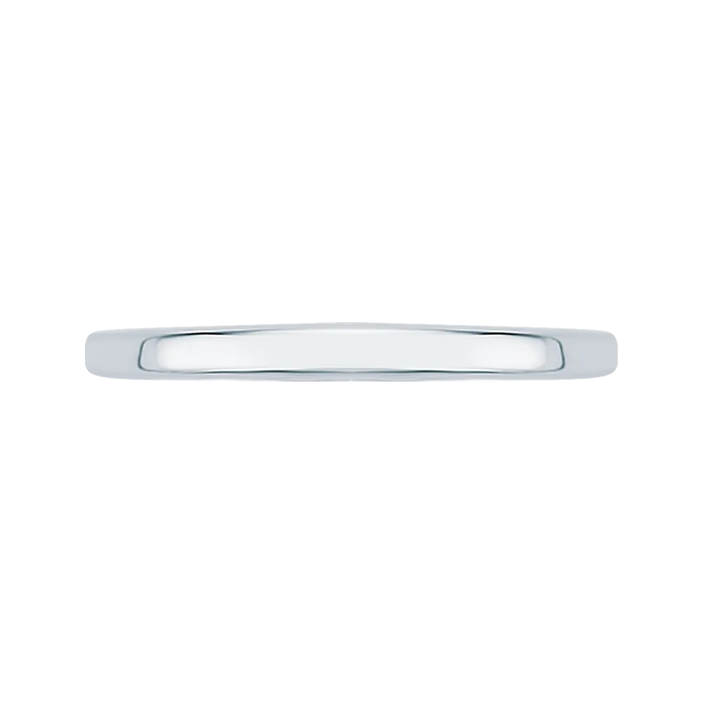 14K White Gold Plain Wedding Band
