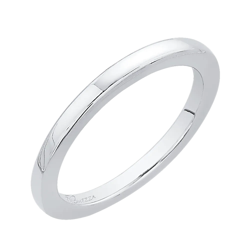14K White Gold Plain Wedding Band