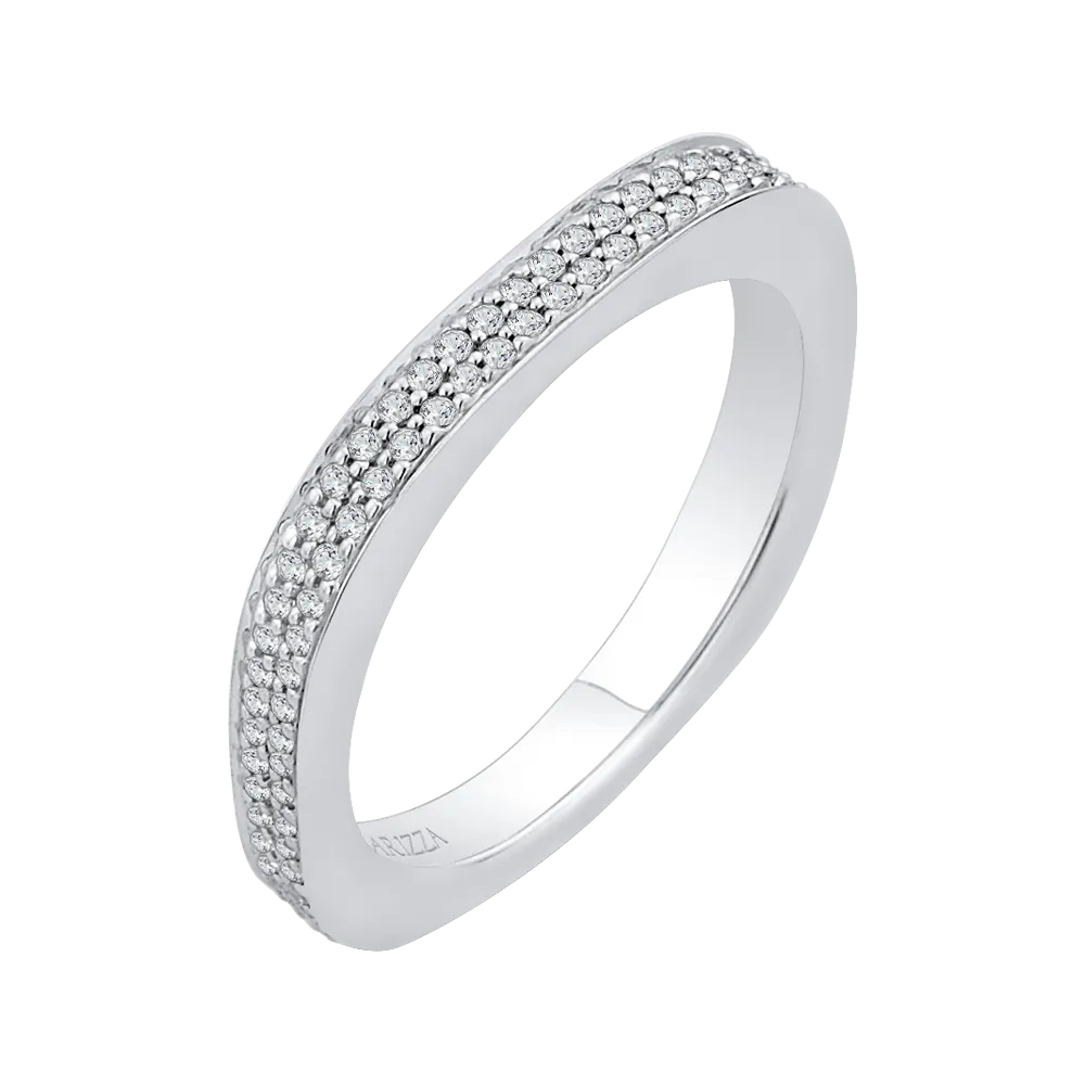 14K White Gold Round Diamond Wedding Band