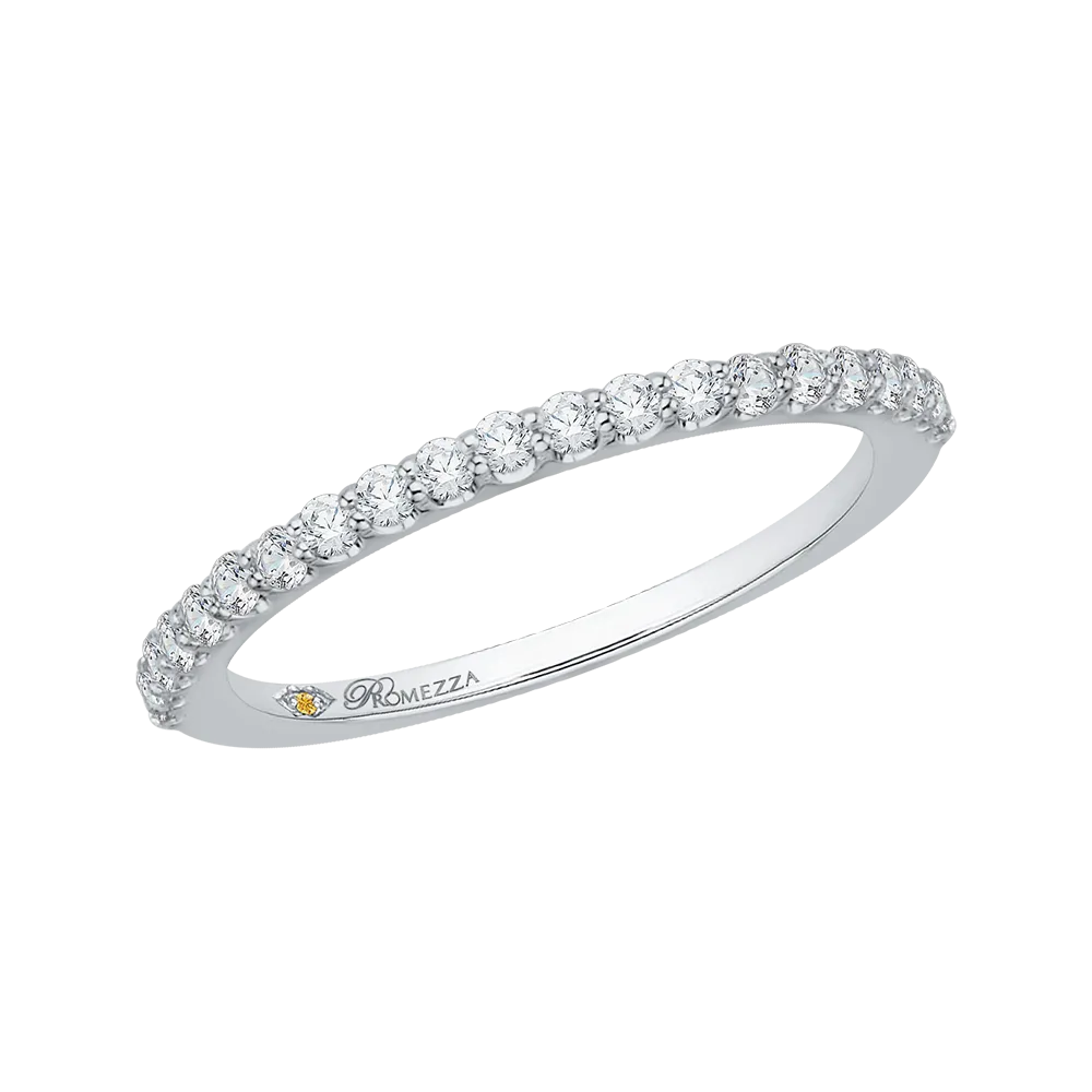 14K White Gold Round Diamond Wedding Band
