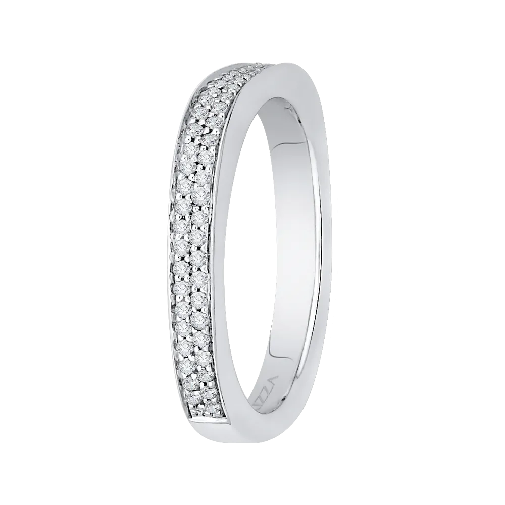 14K White Gold Round Diamond Wedding Band
