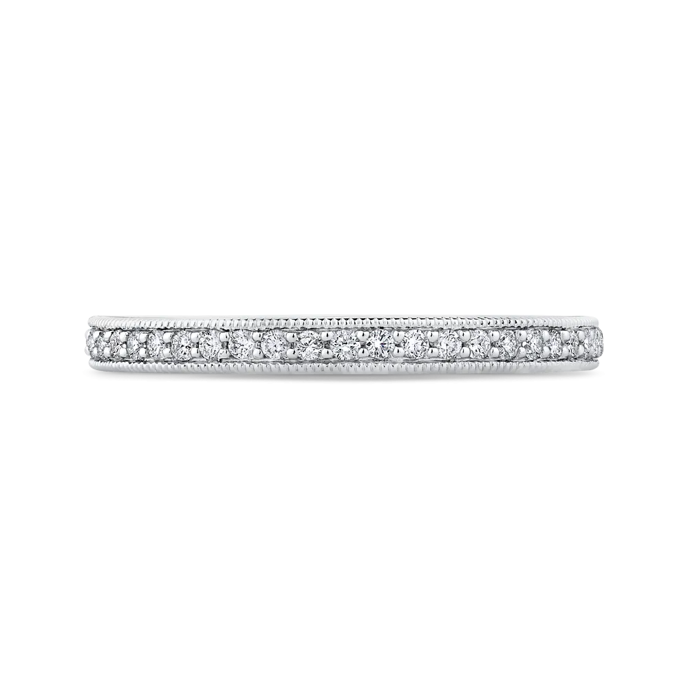 14K White Gold Round Diamond Wedding Band