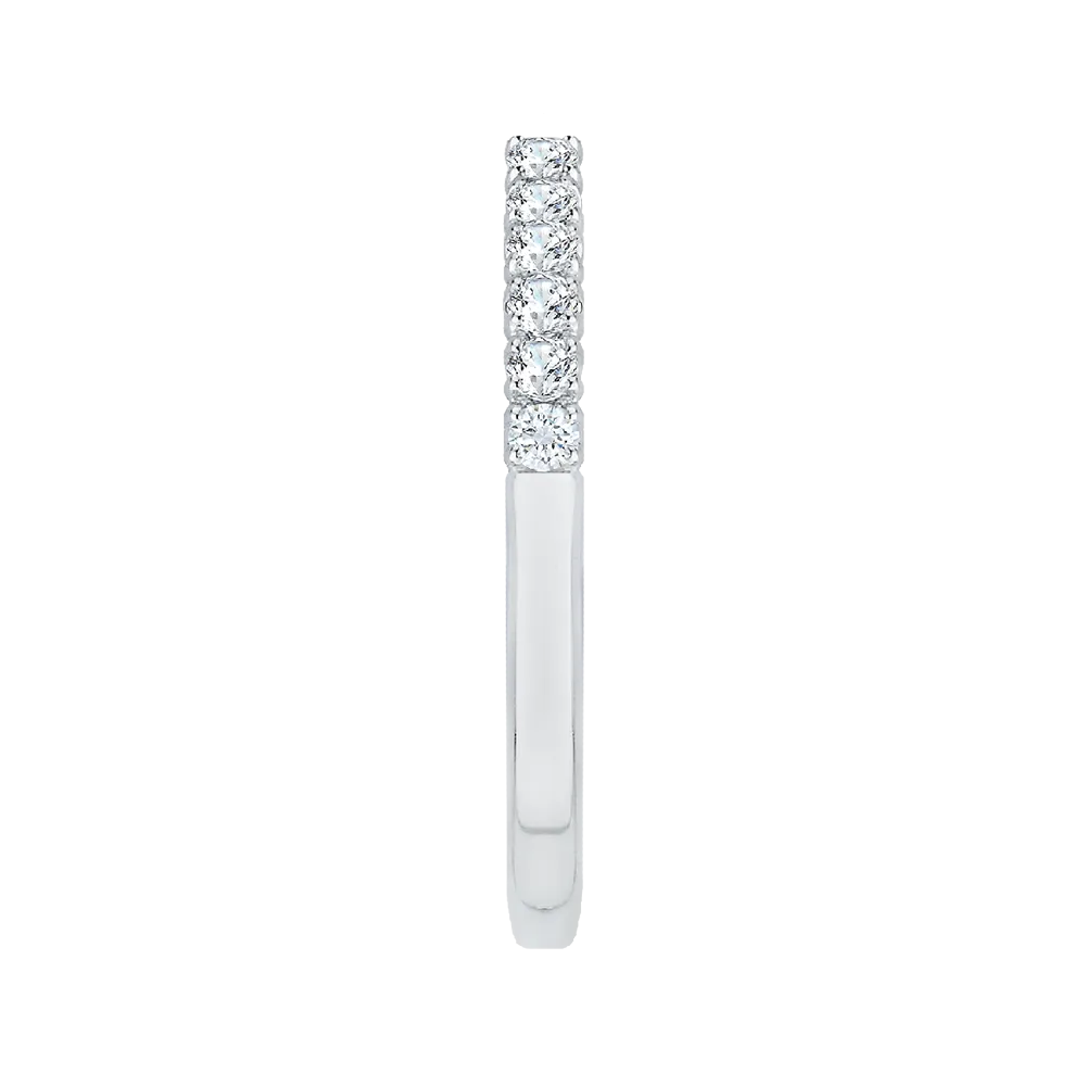 14K White Gold Round Diamond Wedding Band