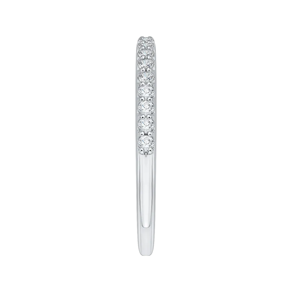 14K White Gold Round Diamond Wedding Band