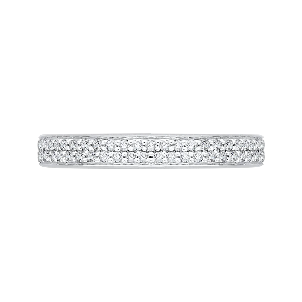 14K White Gold Round Diamond Wedding Band