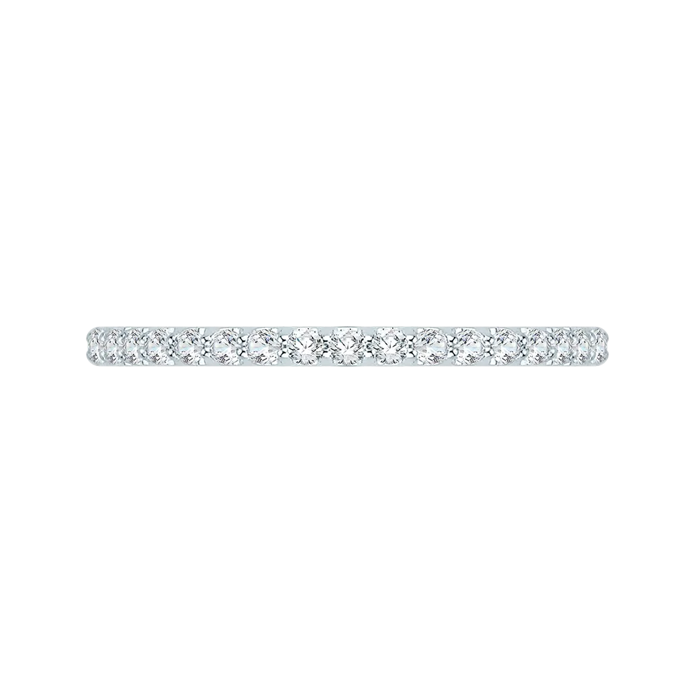 14K White Gold Round Diamond Wedding Band