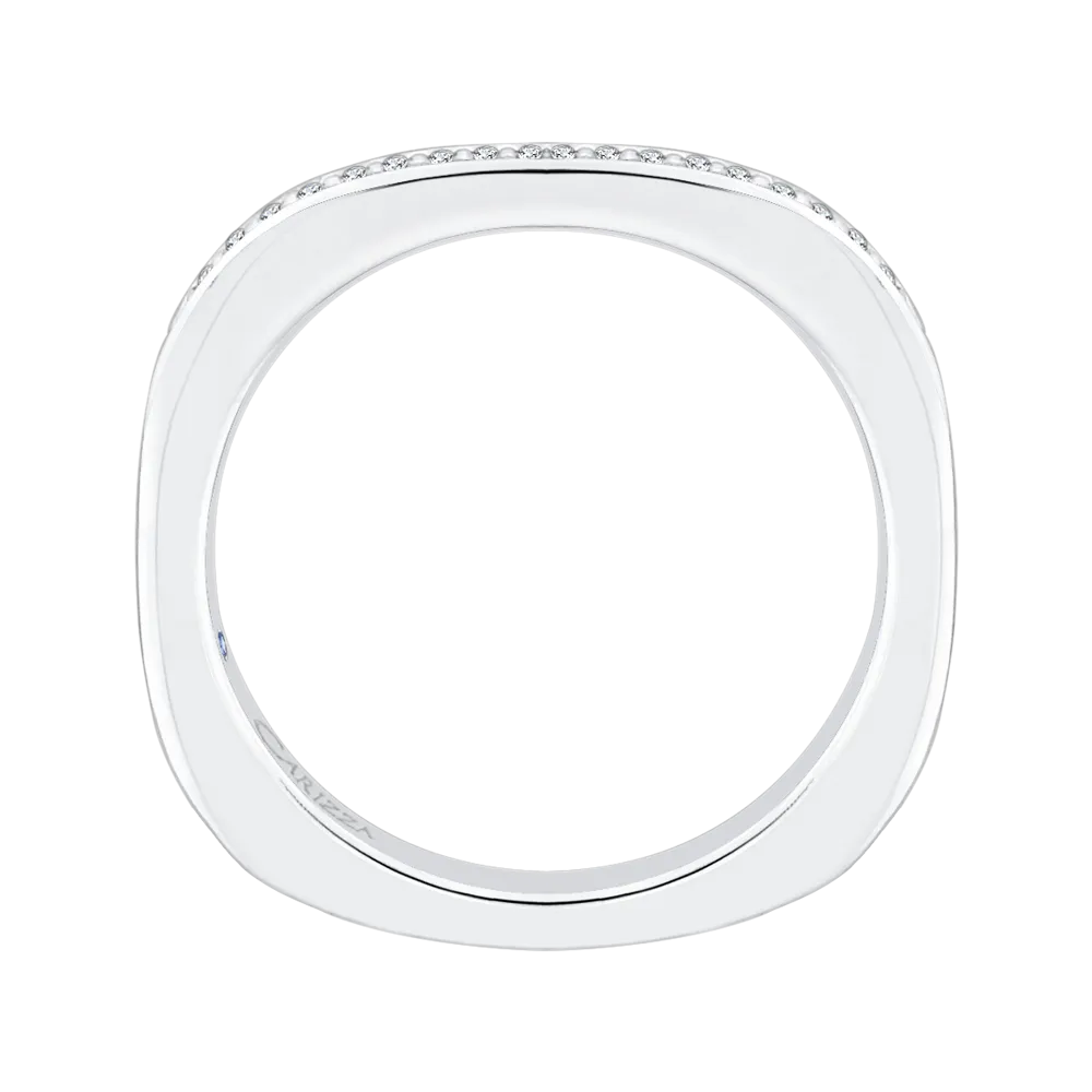 14K White Gold Round Diamond Wedding Band