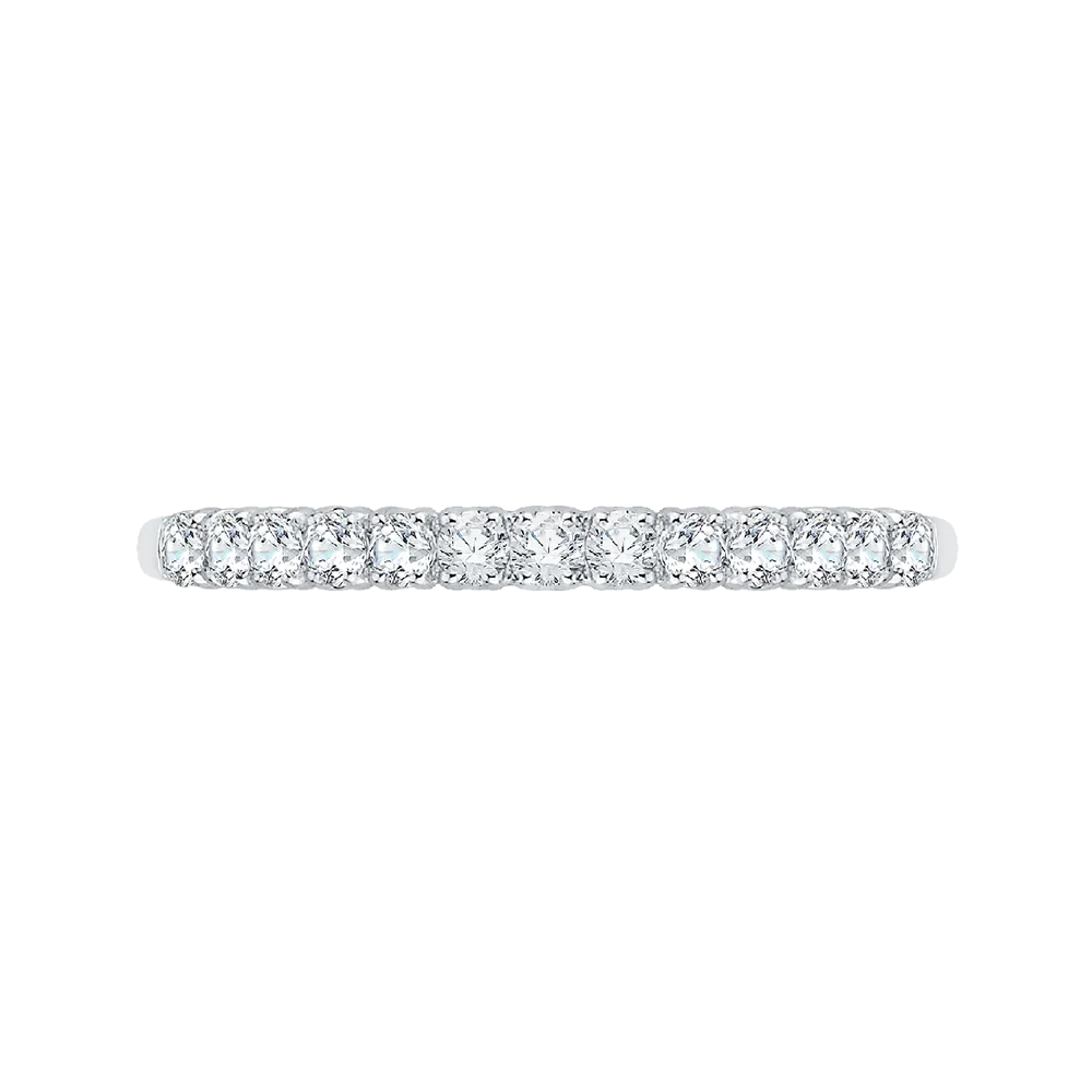 14K White Gold Round Diamond Wedding Band