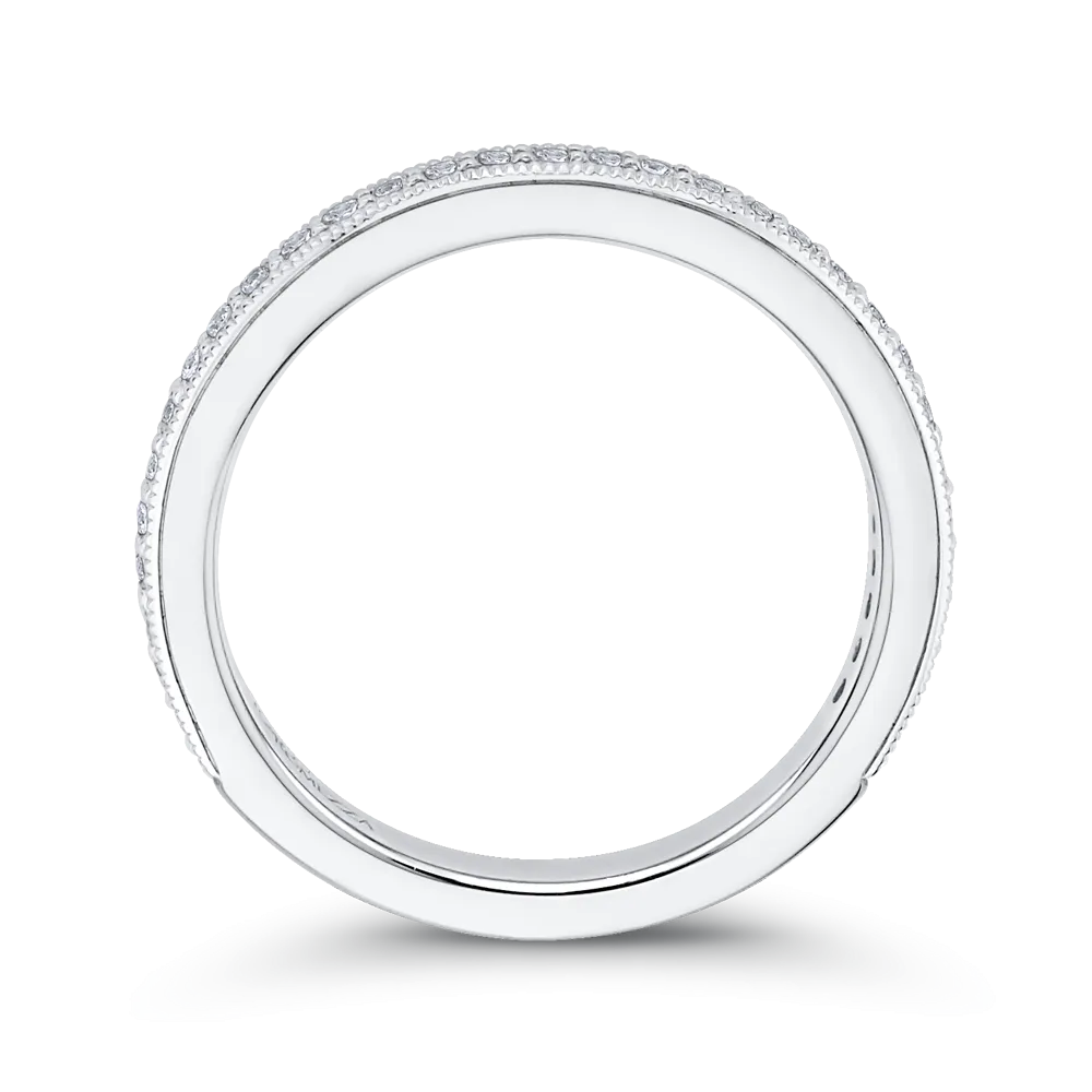 14K White Gold Round Diamond Wedding Band