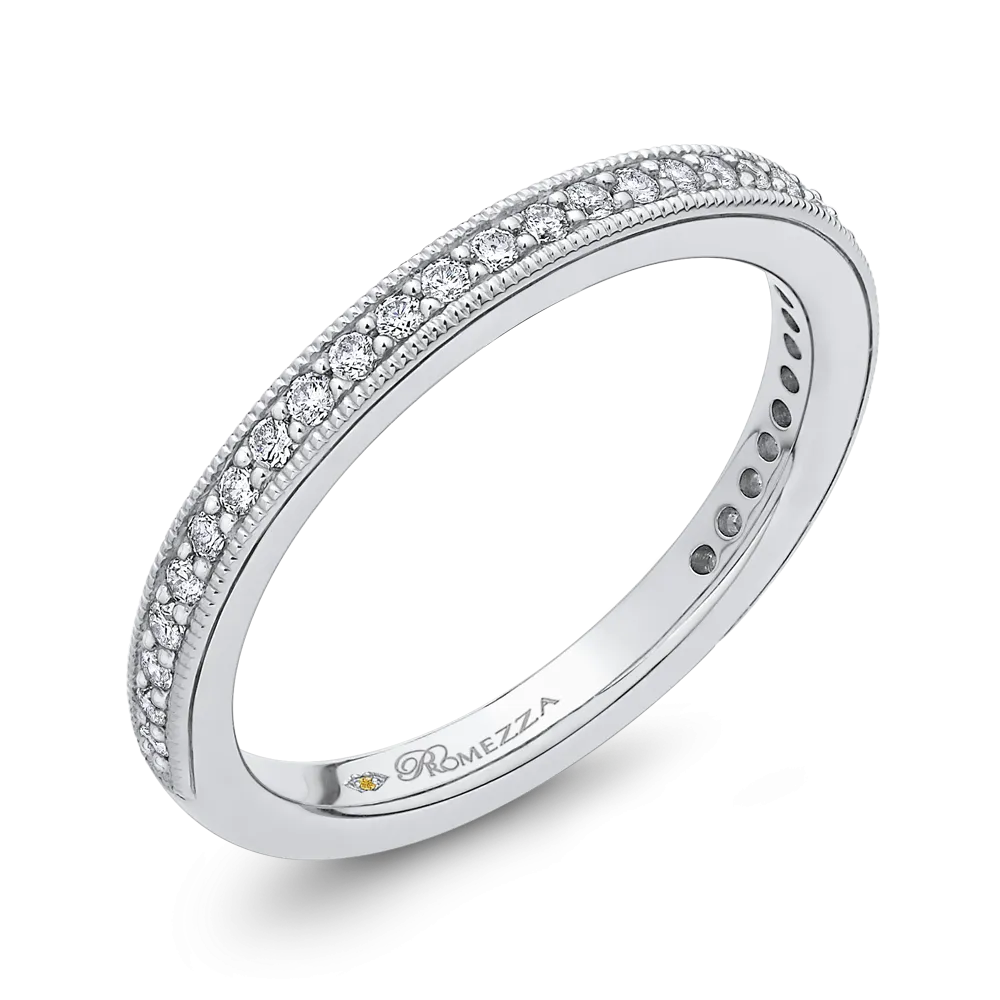 14K White Gold Round Diamond Wedding Band