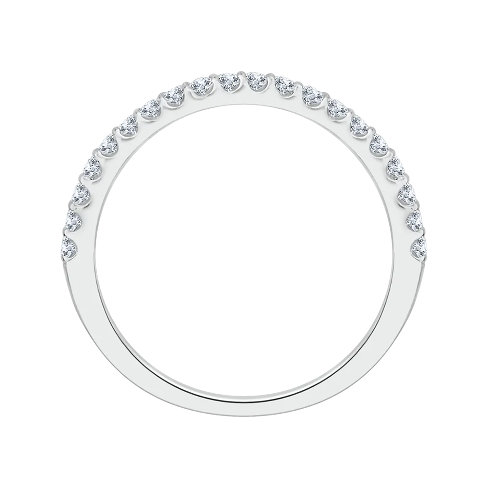 14K White Gold Round Diamond Wedding Band