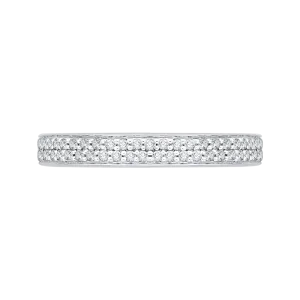14K White Gold Round Diamond Wedding Band