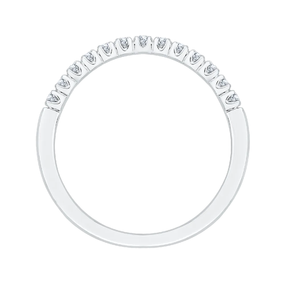 14K White Gold Round Diamond Wedding Band