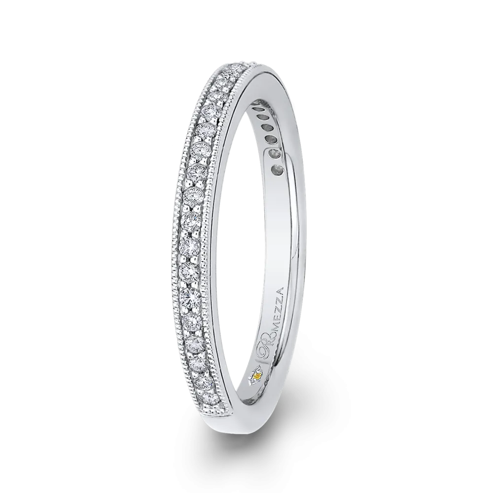 14K White Gold Round Diamond Wedding Band