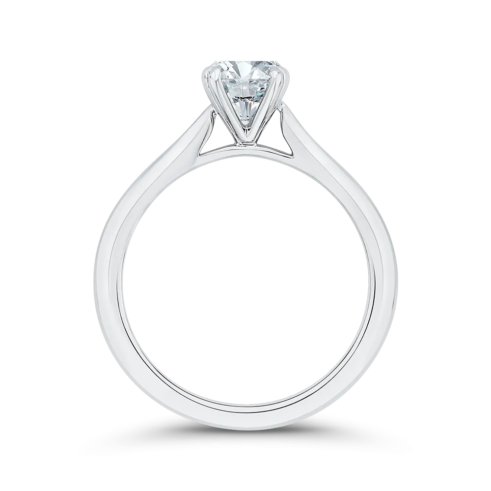 14K White Gold Solitaire Engagement Ring (Semi-Mount)