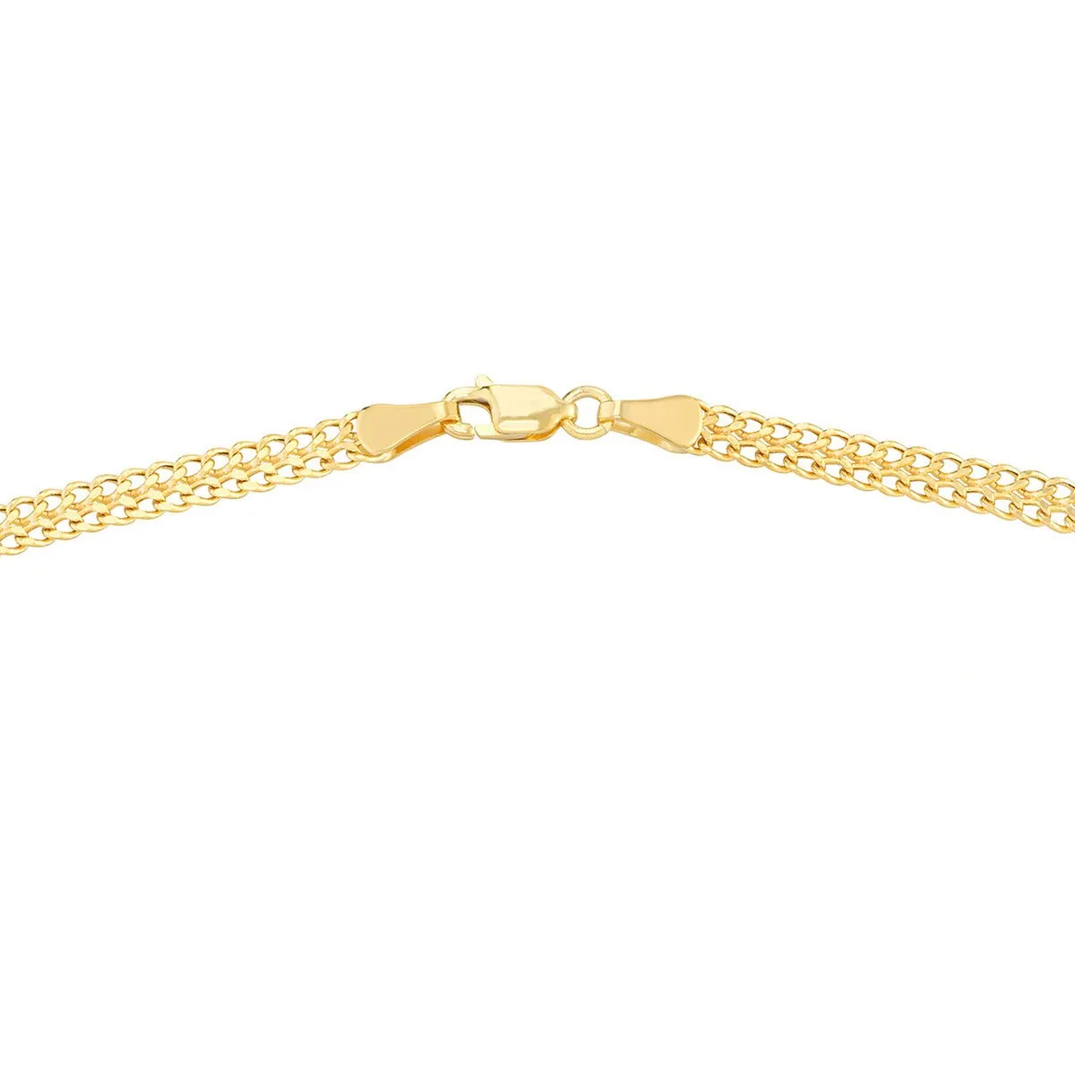 14K Yellow Gold 4.30mm D/C Curb Bismarck Chain with Lobster Lock Anklet