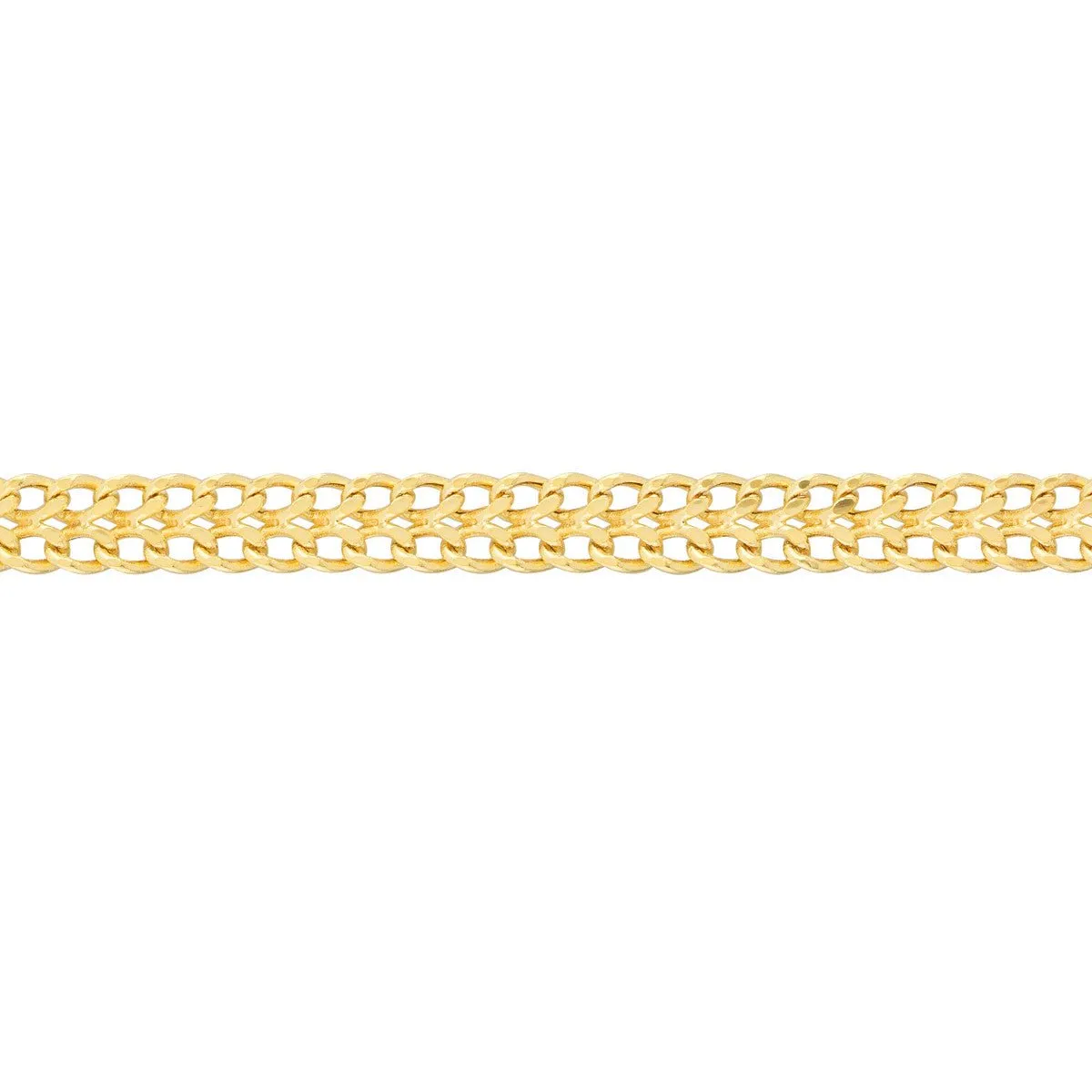 14K Yellow Gold 4.30mm D/C Curb Bismarck Chain with Lobster Lock Anklet