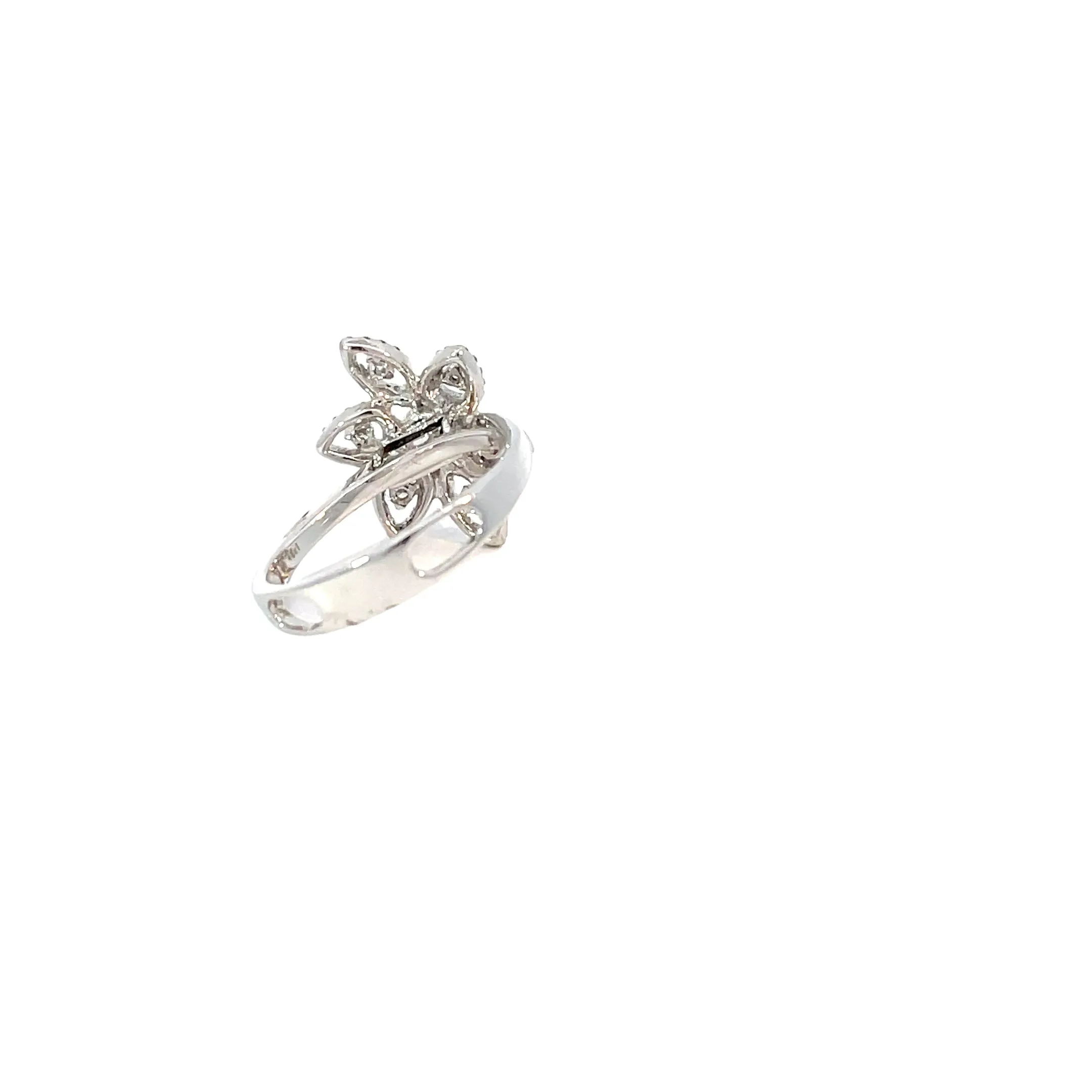 18 Karat White Gold Diamond Flower Convertable Ring