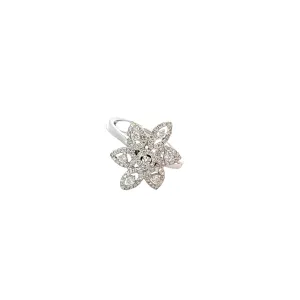 18 Karat White Gold Diamond Flower Convertable Ring