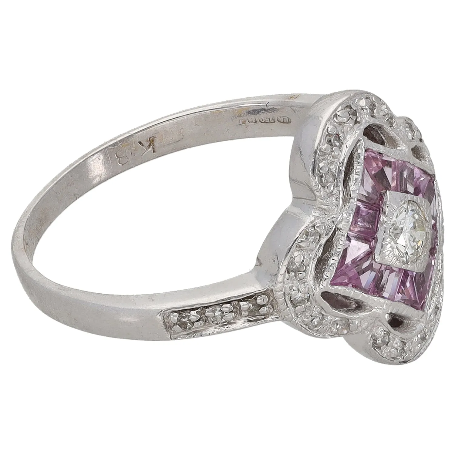 18ct Gold 0.20ct Diamond & Sapphire Dress/Cocktail Ring Size M