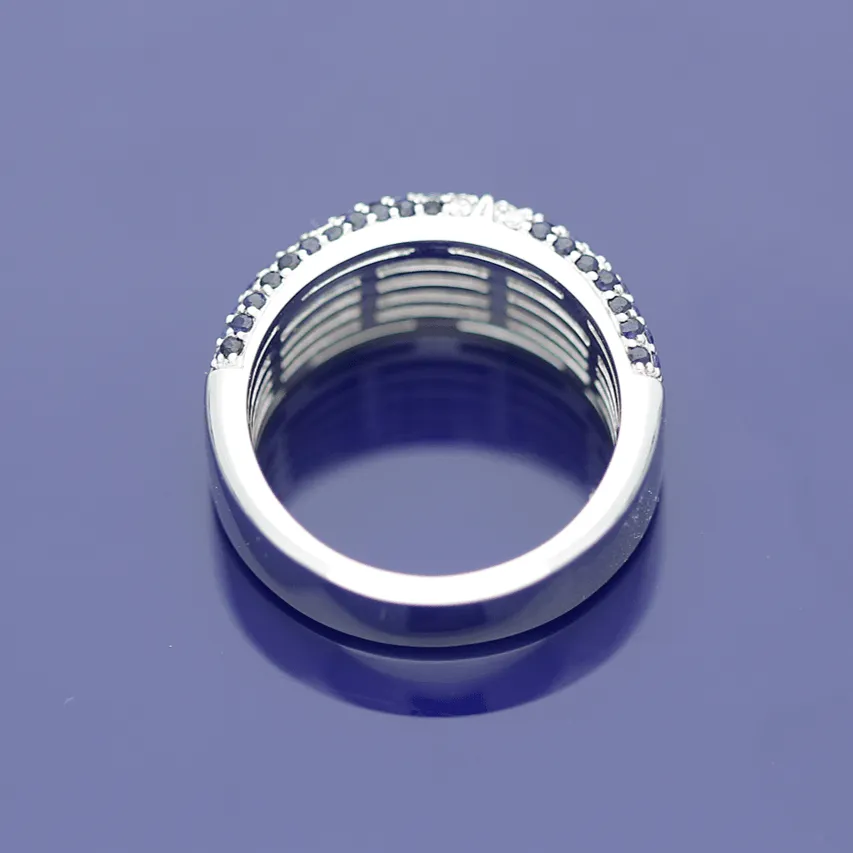 18ct White Gold Sapphire and Diamond Cocktail Eternity Ring