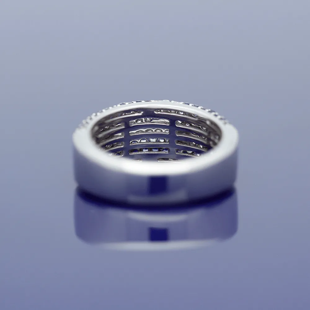 18ct White Gold Sapphire and Diamond Cocktail Eternity Ring