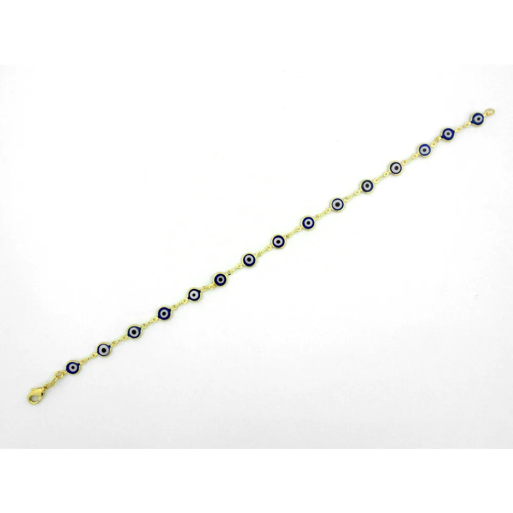18k Gold Fill Blue Evil Eye Anklet