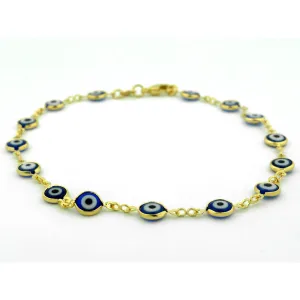 18k Gold Fill Blue Evil Eye Anklet