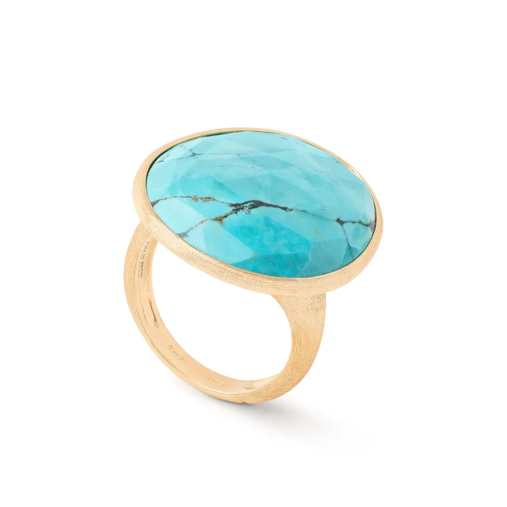18K Gold Lunaria Turquoise Ring